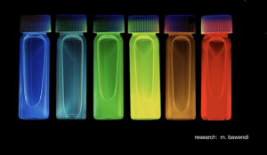 Test tubes glow in a rainbow of colors